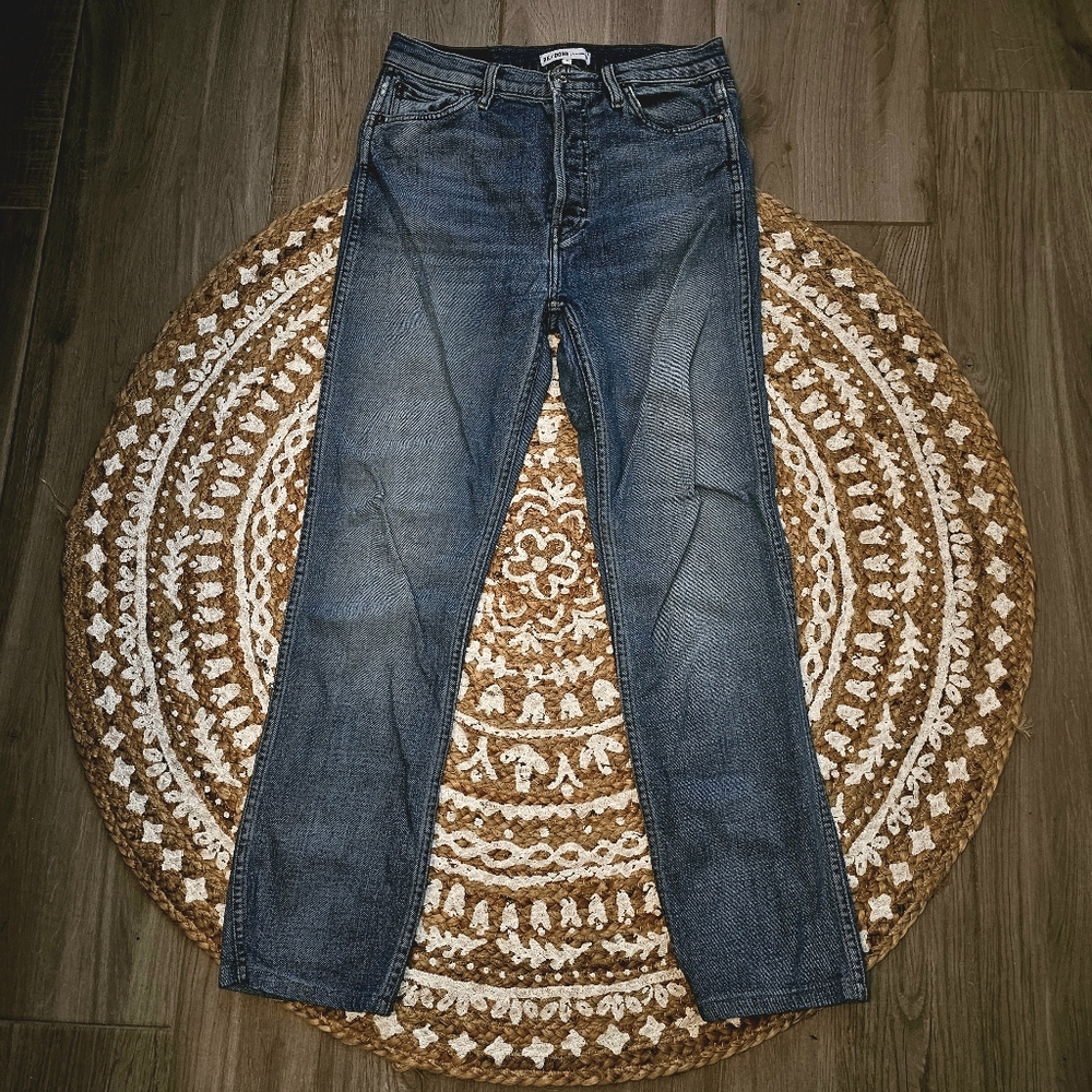 RE/DONE Original High Rise, Button Fly, Straight Leg, Size 28